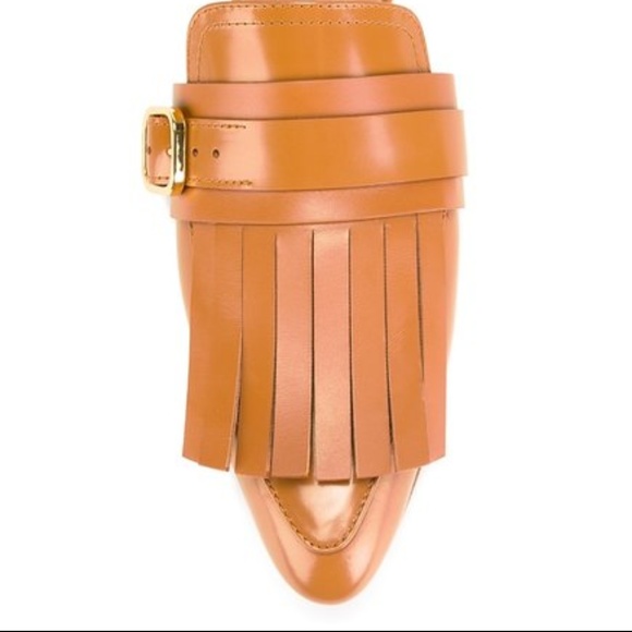 MARNI Leather Fringe Flat Kiltie Mule - SIZE 40 - Picture 2 of 6